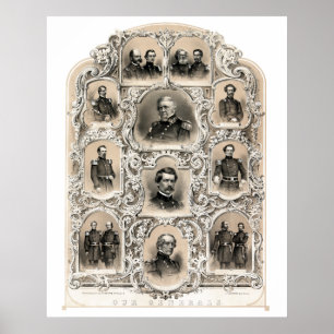 Poster Nos généraux -- Guerre civile des syndicats