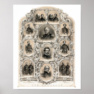 Poster Nos généraux -- Guerre civile des syndicats