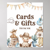 Poster Nos petites cactus Cowboy Baby showers Cartes et c (Devant)