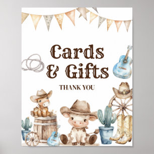 Poster Nos petites cactus Cowboy Baby showers Cartes et c