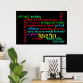 Poster Nos règles de famille (Bureau à domicile)