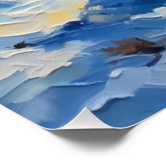 Poster Nostalgic Happy Snowman with Bluebird Winter Scene (Coin)