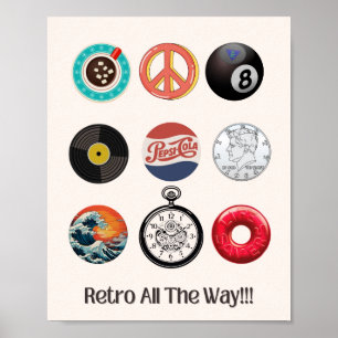 Poster Nostalgic Retro Tout Le Chemin Culture Pop
