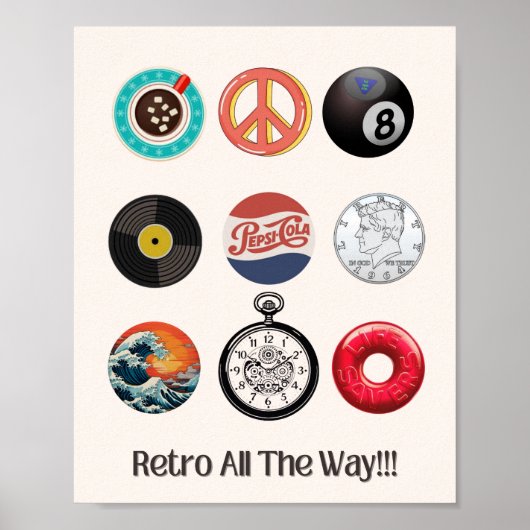 Poster Nostalgic Retro Tout Le Chemin Culture Pop (Devant)