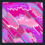 Poster Nostalgie des années 90 Pop Art en Magenta<br><div class="desc">Art abstrait audacieux et amusant en rose et violet avec des marques et des accents expressifs.</div>