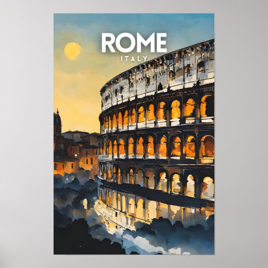 Poster Nostalgique des voyages à Rome (Devant)