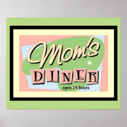 Poster nostalgique du dîner de maman 16 x 20 (Devant)