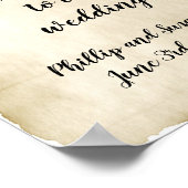 Poster Nostalgique Vintage Floral Mariage Bienvenue (Coin)