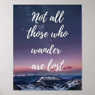 Poster Not all those who wander are lost travel quote