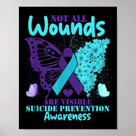 Poster Not All Wounds Are Visible Suicide Awareness (Devant)