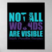 Poster Not All Wounds Are Visible Suicide Prevention Awar (Devant)