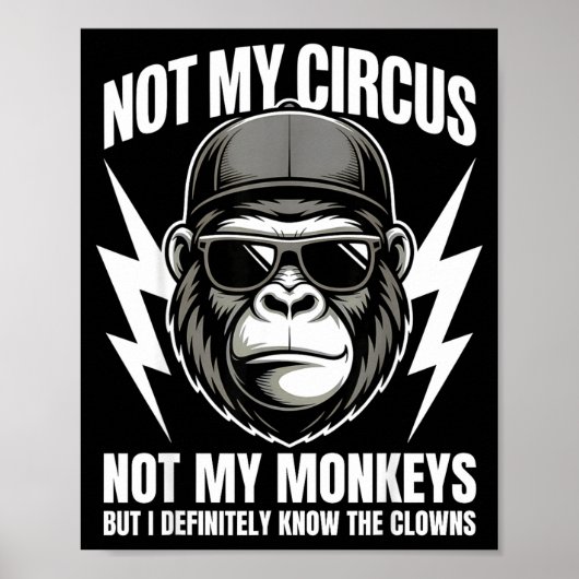 Poster Not My Circus Not My Monkeys But I Definitely Know (Devant)