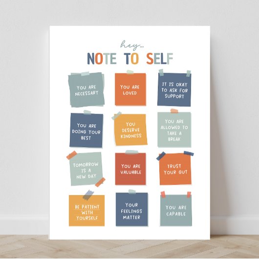 Poster Note à Self 18"X24"