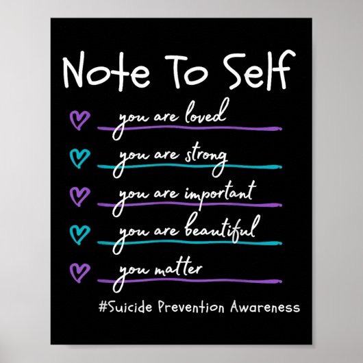 Poster Note à soi-même Vous Prévention de la prise de con (Devant)