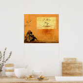 Poster Note d'amour sur le mur Militaire Missing You (Cuisine)