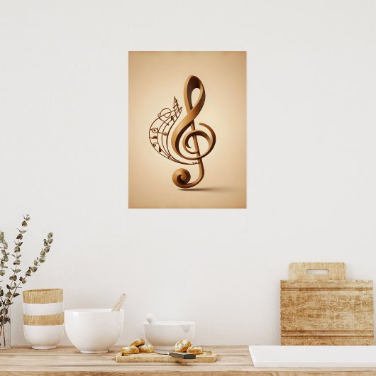 Poster Note de clic de musique (Cuisine)