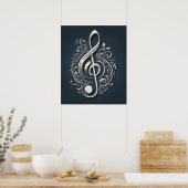 Poster Note de clic de musique (Cuisine)