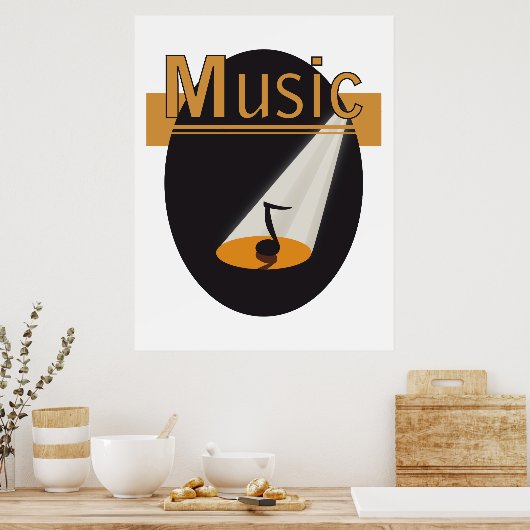 Poster - Note de musique en design spotlight (Cuisine)