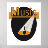 Poster - Note de musique en design spotlight (Devant)