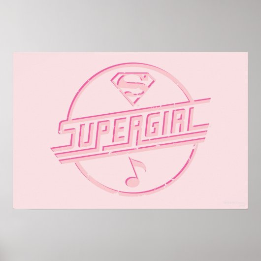 Poster Note de musique rose Supergirl (Devant)