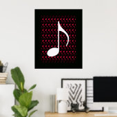 Poster note musicale blanche cool graphique (Bureau à domicile)