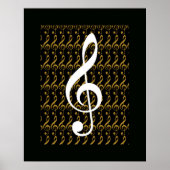 Poster note musicale, clef à trois, graphique cool (Devant)