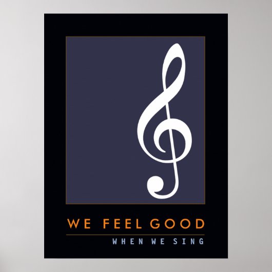 Poster note musicale de la clef treize, chant, musique in (Devant)