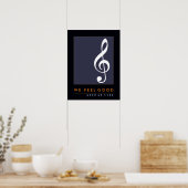 Poster note musicale de la clef treize, chant, musique in (Cuisine)