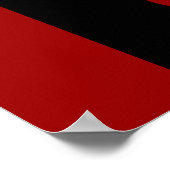 Poster note musicale noire rouge (clef à trois doigts) (Coin)