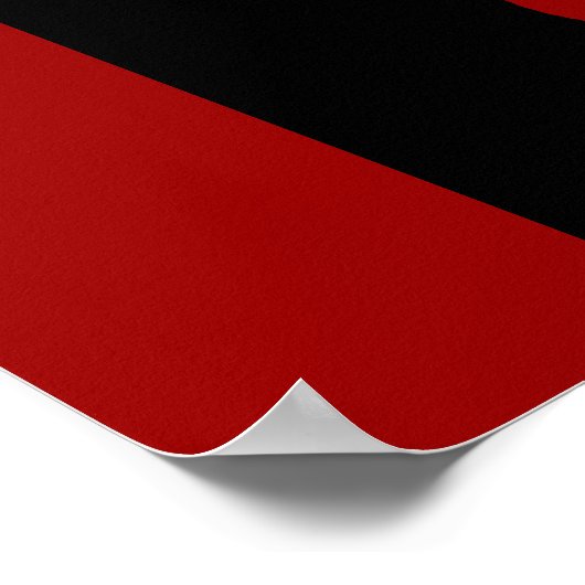 Poster note musicale noire rouge (clef à trois doigts) (Coin)