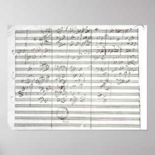 Poster Note pour le 3ème Mouvement de la 5ème Symphonie