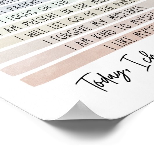 Poster Note sur l'affiche d'auto-affirmation (Coin)