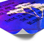 Poster note zen bonheur bleu et violet nature art (Coin)