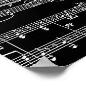 Poster notes à moitié blanc à moitié noires de musique (Coin)