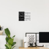 Poster notes à moitié blanc à moitié noires de musique (Bureau à domicile)