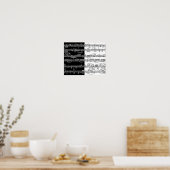 Poster notes à moitié blanc à moitié noires de musique (Cuisine)