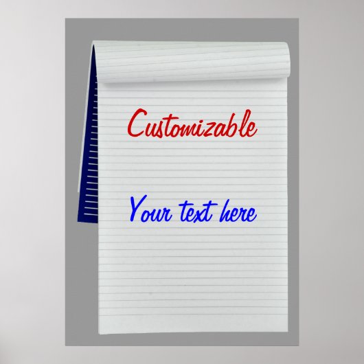 Poster Notes de carnet personnalisables (Devant)