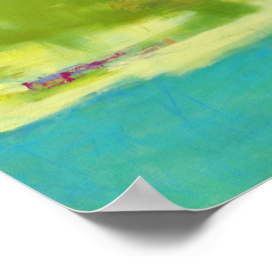 Poster Notes de champ - Art vert Abstrait (Coin)