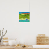 Poster Notes de champ - Art vert Abstrait (Cuisine)
