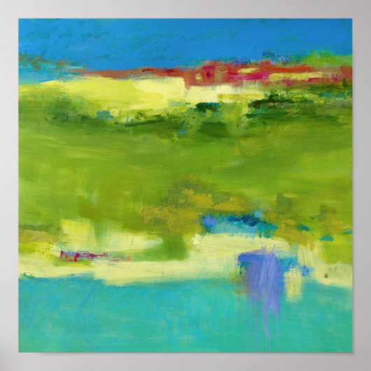 Poster Notes de champ - Art vert Abstrait (Devant)