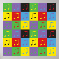 Notes de musique 8ème motif Pop Art