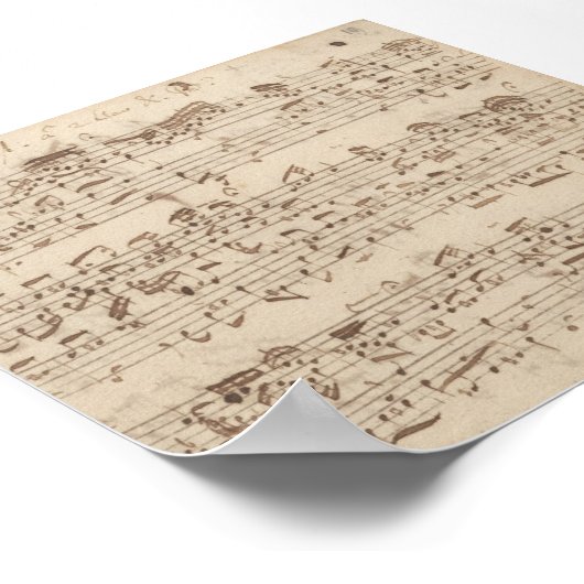 Poster Notes de musique ancienne - Feuille de musique Bac (Coin)