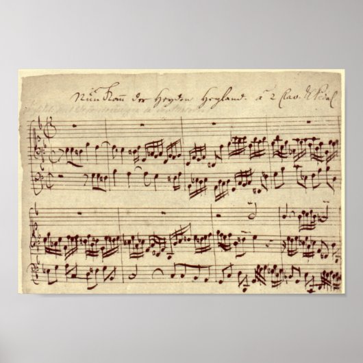 Poster Notes de musique ancienne - Feuille de musique Bac (Devant)