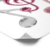 Poster Notes de MUSIQUE argentées Chic Design Gras (Coin)