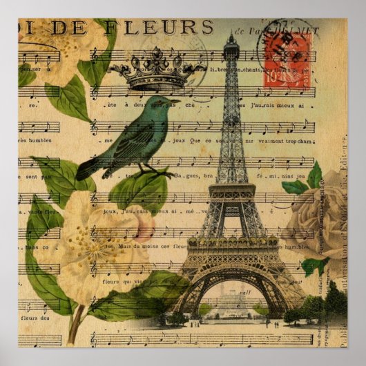 Poster notes de musique camellia français paris eiffel to (Devant)