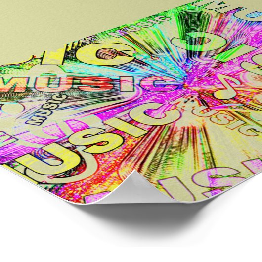 Poster Notes de musique colorée (Coin)