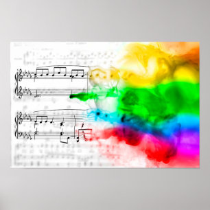 Poster Notes de musique d'arc-en-ciel