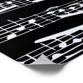 Poster Notes de musique en noir et blanc (Coin)