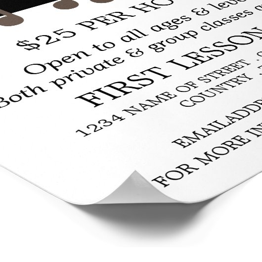 Poster Notes de musique, leçons de vocalisme publicité (Coin)