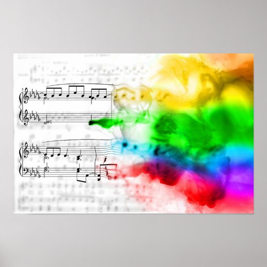 Poster Notes de musique Rainbow (Devant)